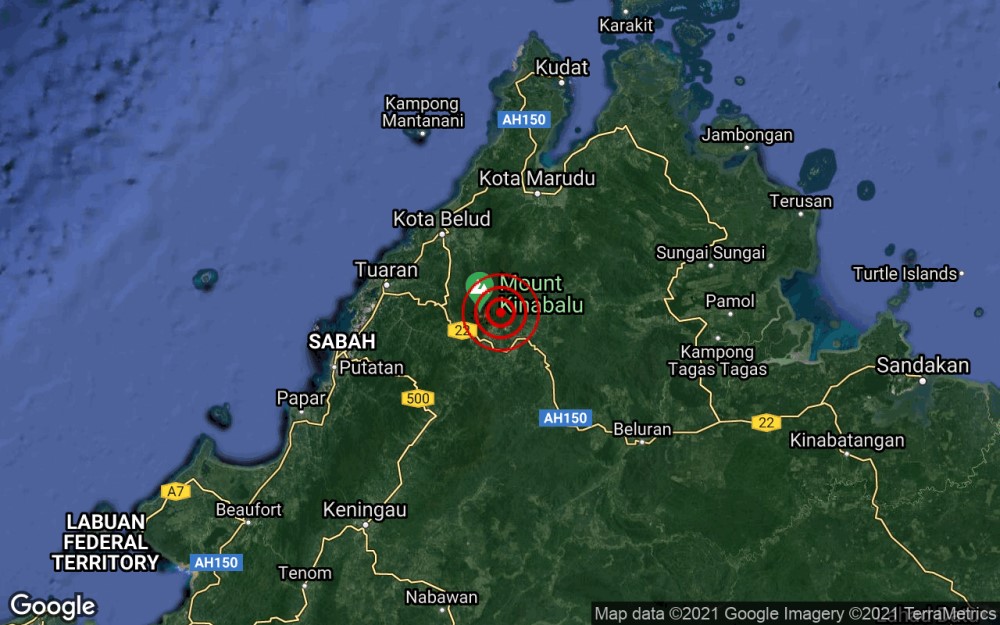 Gempa bumi lemah dikesan di Kundasang, Sabah