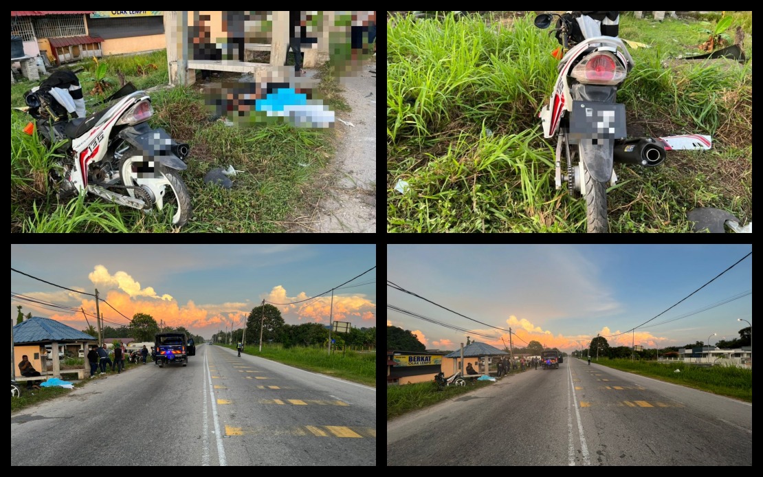 Suami isteri maut motosikal terbabas