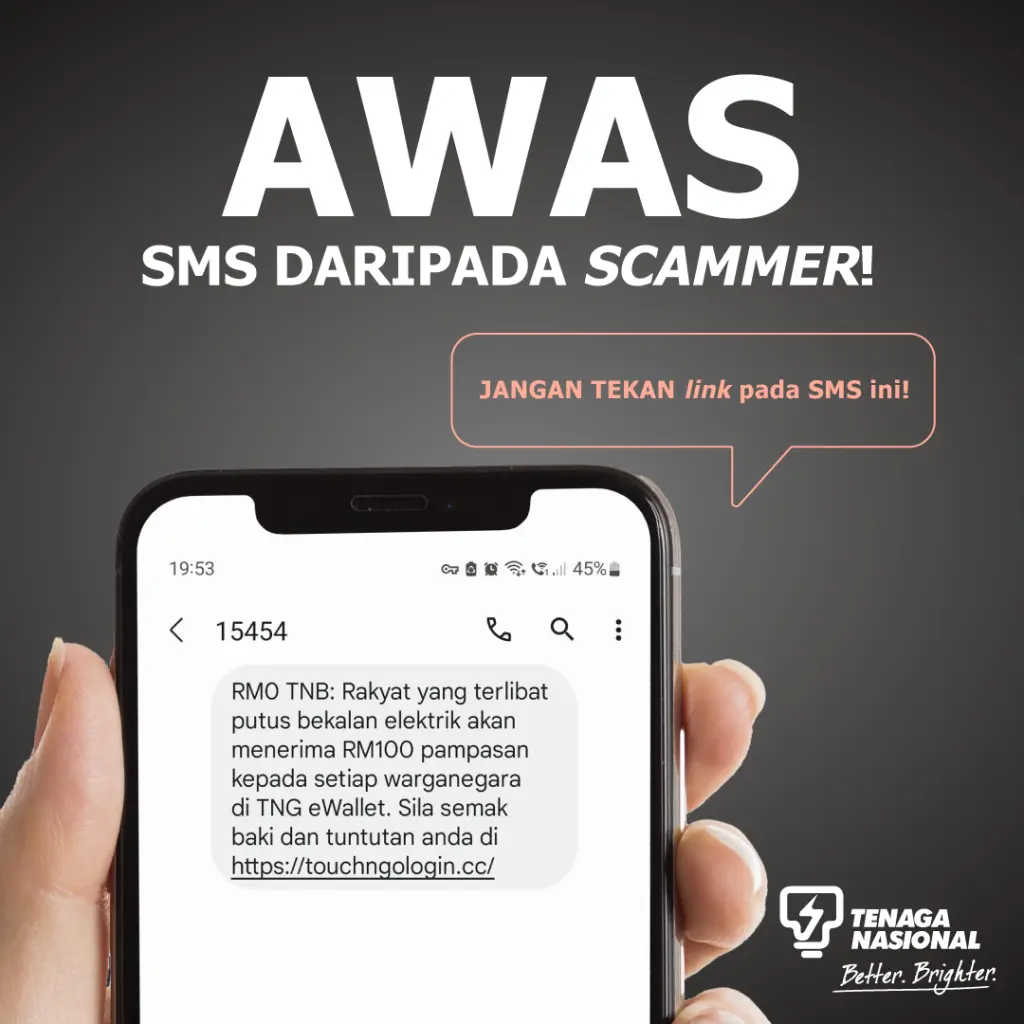 Waspada penipuan SMS tawar baucar RM100 – TNB