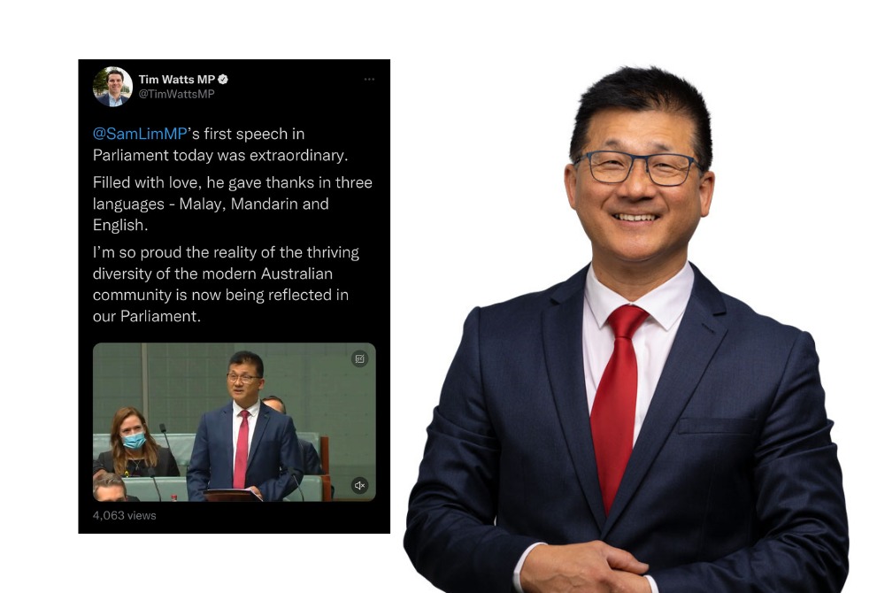 Ahli Parlimen Australia berucap guna bahasa Melayu, Mandarin