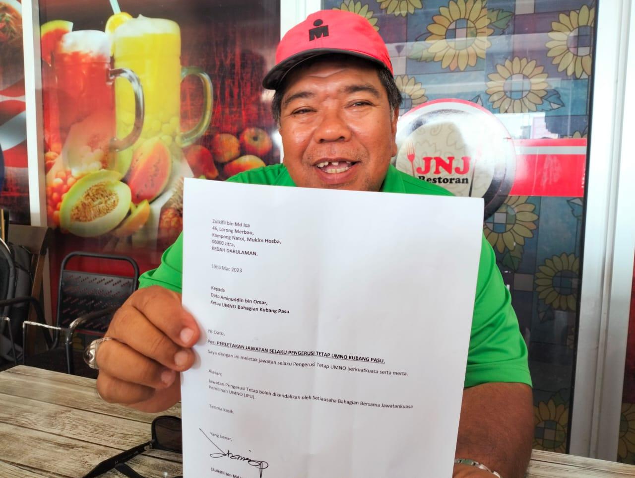 Dakwa hak dinafikan, Pengerusi Tetap UMNO Kubang Pasu letak jawatan