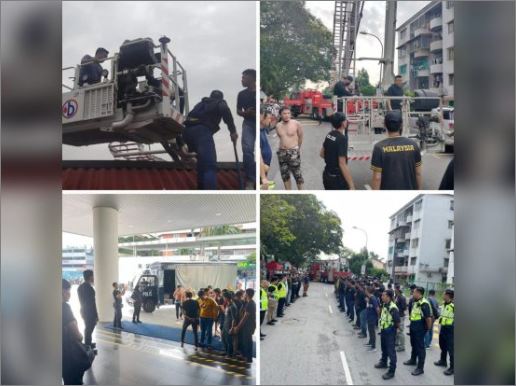 Bomba bantu polis tangkap pengedar dadah atas bumbung flat