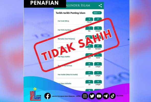 Jakim nafi keluar poster tarikh Hari Raya Aidilfitri
